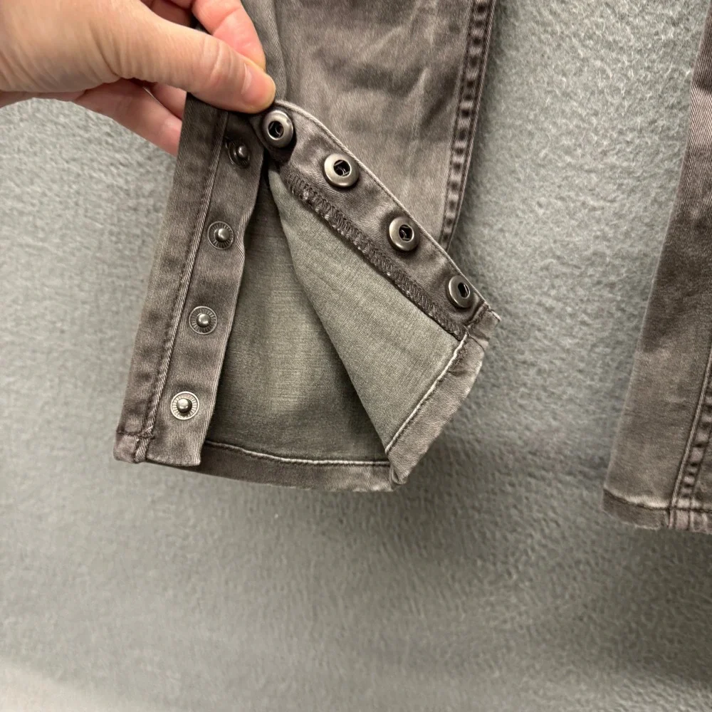 Abercrombie & Fitch Pants Womens 26 (28x28 ACTUAL) Skinny Gray Moto Snap Ankle
